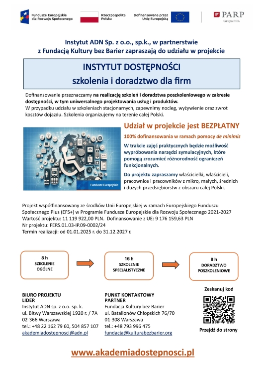 Plakat promocyjny Instytut Dostepności 1