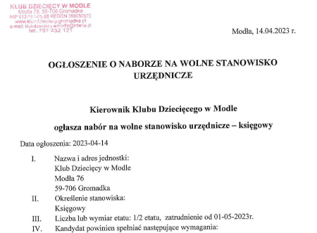 Nabór - szczegóły, format PDF